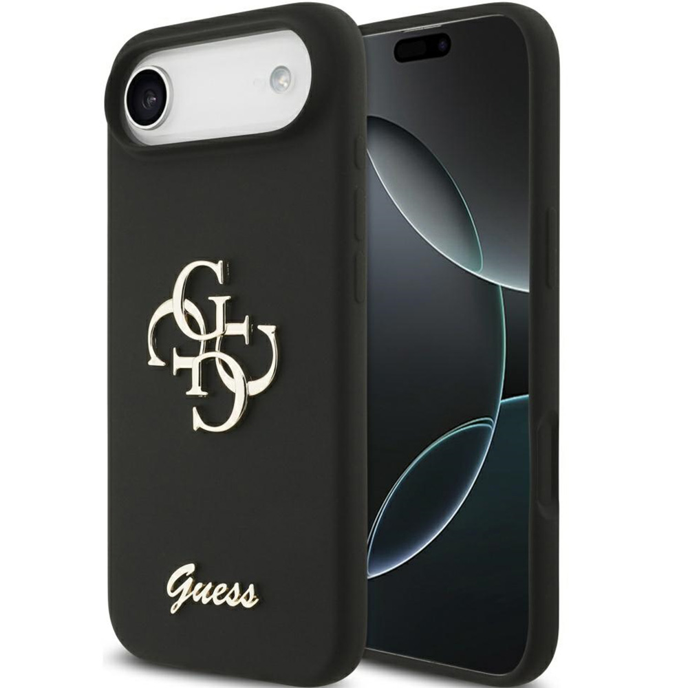 Etui Guess Hardcase Silicone Big 4G Script do iPhone Air, czarne